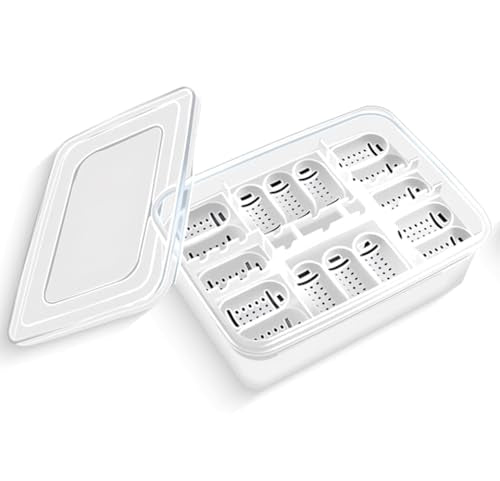 16 Grids Reptile Egg Incubation Box, Plastic Independent Grid Egg Tray, Hatching Container for Turtle Lizard Gecko Snake Eggs