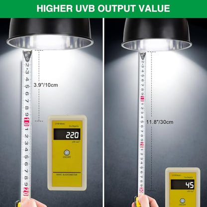 UVB Bulb 5.0 UVA UVB Reptile Light Bulb, 13W UVB Light for Reptiles UVB Lamp for Turtle Frog Snake Chameleon Ball Python Iguana Tank - size: 5.0-5.3 Inch