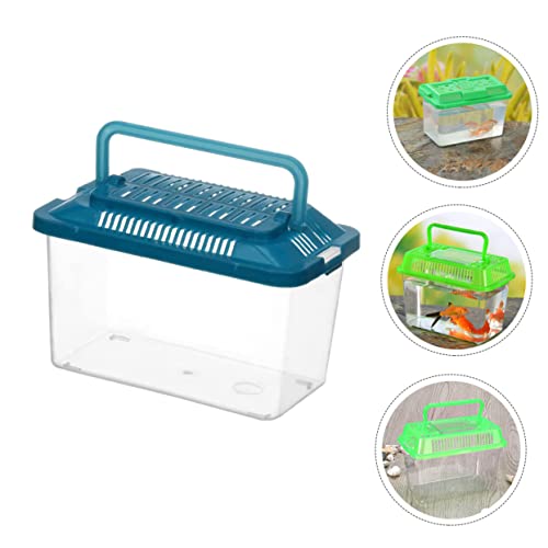 BESTOYARD Small Turtle Tank 5.1X7.1X3.5 Inch Clear Plastic Aquarium for Turtles Fish and Small Pets Portable Reptile Breeding Box Multi-Use Terrarium for Home
