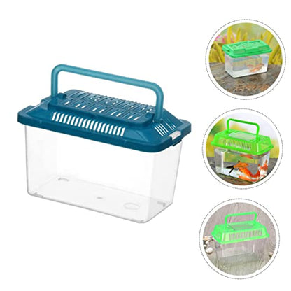 BESTOYARD Small Turtle Tank 5.1X7.1X3.5 Inch Clear Plastic Aquarium for Turtles Fish and Small Pets Portable Reptile Breeding Box Multi-Use Terrarium for Home