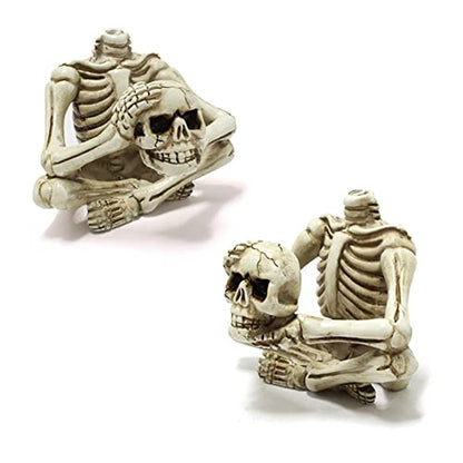 Resin Air Plant Holders,Tilandsia Container,Gothic Skeleton Planter,Halloween Plant Pot,Tillandsia Pot, Skull Table Top Display Planters for Air Plants and Other Mini Plants - size: 3.14 x 2.75 x 2.55''
