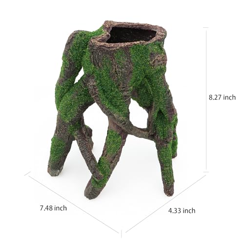 AQUA KT Aquarium Tree Stump Branch Rock Fish Hiding Place for Betta Cichlid Goldfish Fish Tank Aquarium Landscape Decoration