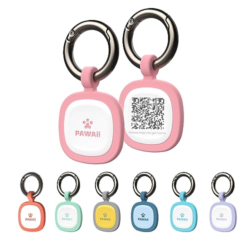 Pawaii Dog ID Tag, Silent Silicone QR Code Tag, Scan Alerts, No App, 1 Pack | Updatable online profile, emergency contacts, no subscription, lost pet recovery, collar friendly, lightweight wear - color: Pink