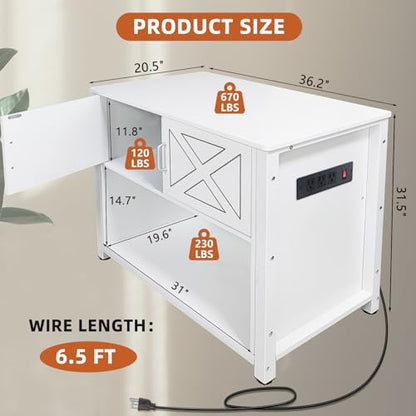 BEURUKU 40 Gallon Tank Stand with Cabinet and Power Outlets, Heavy Duty Metal Aquarium Stand for 40-50 Gallon Breeder Tank, Turtle Tank, Double Terrarium Stand, 660LBS Capacity, White - color: White, size: 40-50 Gallon