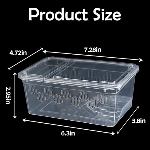 6 Pack Turtle Tank Breeding Box Horned Frog Plastic Portable Feeding Container for Small Reptile Amphibian Horned Frog Turtle Tortoise