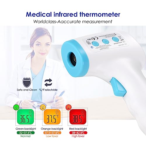 Baby Thermometer for Infants and Fever,No Touch Instant Read Digital Infrared Thermometer Gun with Fever Alarm, Touchless Kids Thermometer, Instant Accuracy Readings