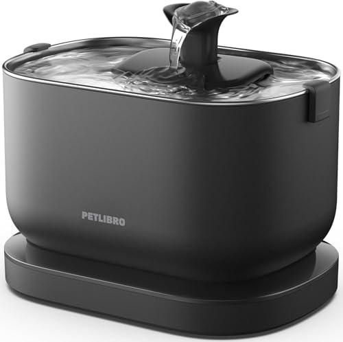 PETLIBRO Cat Water Fountain, Cordless Pet Water Fountain Battery Operated, 2.5L/84oz Dockstream Water Fountains for Cats Indoor, Cat Fountain with Stainless Steel Tray, Easy to Clean BPA-Free - color: Black, size: Cordless Fountain
