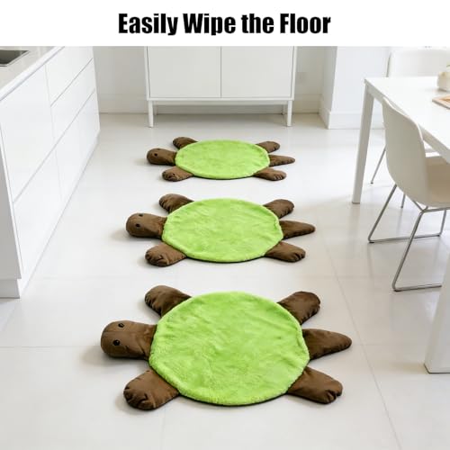 11 Inch Turtle Floor Mop Double Sided Washable Foot Mop Pad 1 PCS | Dust & Hair, Hands-Free Floor Cleaner for Hardwood Tile Laminate, Reusable Home Office Cleaning Tool, Double-Sided Use - color: Green 1 Pcs, size: 11 inch