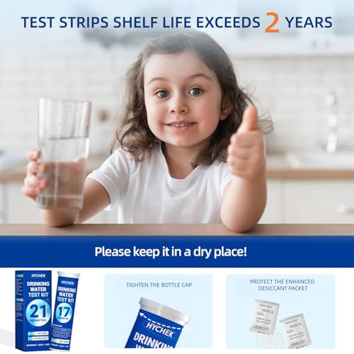 21 in 1 Accurate Drinking Water Test Kit, Well Water Testing Kit | 145 Strips + 4 Bacteria Tests, Home Tap Water Tester for Iron Lead Nitrate Fluoride Chlorine Copper Hardness pH and More