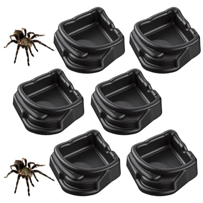 6 Pcs Spider Micro Water Bowl, Mini Resin Dish Tiny Bowl Enclosure Accessories for Tarantula, Spider, Hermit Crab, Millipede, Tiny Reptile (1.65" D, 0.59" H)