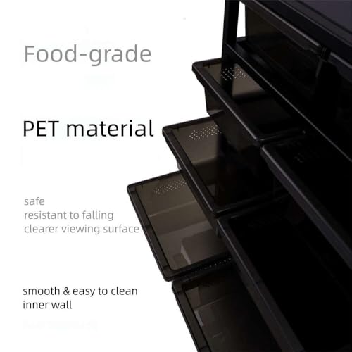 8-Tier Reptile Tank System with Heating Pad & Lockable Wheels, Stackable Reptile Breeding Rack for Hatchling Geckos, Ball Pythons, Frogs, Tarantulas & Juvenile Reptiles
