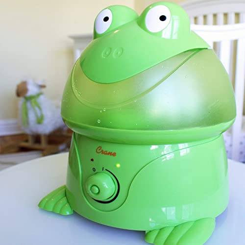 Crane Ultrasonic Cool Mist Animal Humidifier for Kids Bedroom and Nursery, 1 Gallon Easy Clean, Adjustable Settings, Frog Humidifier - color: Frog