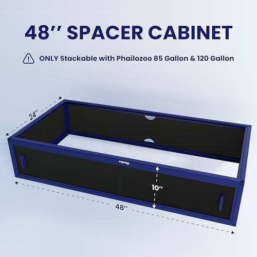 48" Spacer Cabinet, Reptile Tank Accessories Spacer, Only for Phailozoo 85/120 Gallon Reptile Enclosure, Reptile & Amphibian Enclosure Terrarium Stand, 48"x 24" x 10" - color: Dart Blue, size: 48x24x10 inch