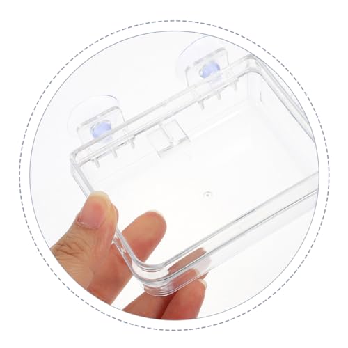 HANABASS Water Bowl Suction Cup Reptile Feeder Bowl Gecko Feeding Snake Water Dish Escape Design - color: Transparent, size: 9.00X6.00X3.50CM