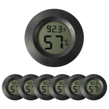 Toyvian 7pcs Digital Humidity and Temperature Gauge for Terrarium with Portable Design and Plastic Material, Suitable for Indoor and Outdoor Use, Mini Electronic Thermometer Hygrometer