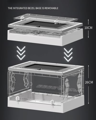 Large Portable Reptile Tank with Multi-Observation Perspective Foldable and Bottom Pulley, Ideal Habitat for Gecko, Frog, Spider and so on (Green Extra Large) | Multi-Observation Perspective, Foldable, Bottom Pulley, Ideal for Gecko, Frog, Spider - color: