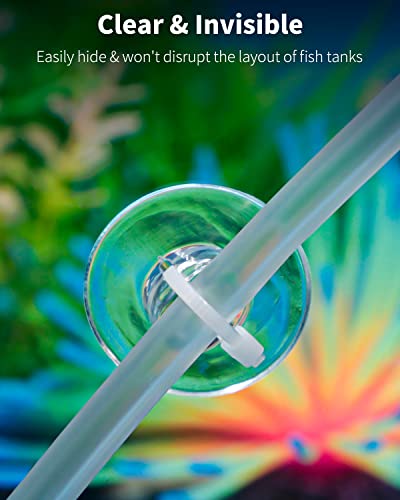 Pawfly 20 Pack Aquarium Suction Cups and 40 Pieces Adjustable Zip Ties Cables Set Fish Tank Tools for Binding Moss Holding Airline Tubing Decorations Shrimp Nests and Reptile Hammocks - size: 20 Pack