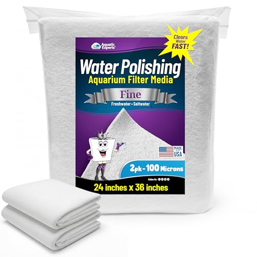 Aquatic Experts Aquarium Polishing Filter Pad, Water Polishing Pad for Aquarium Filters, Filter Floss for Fish Tank Filters, (100 Micron, 24" x 36" - 2 Pack) - size: 24" x 36 - 2 pack