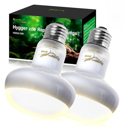 Reptile Heat Lamp Bulbs 100W (2-Pack) – Efficient Heating & Simulated Sunlight Basking Light for Amphibians, Bearded Dragon, Lizard, Turtle, Chicken – E26 Base - color: White, size: 100W