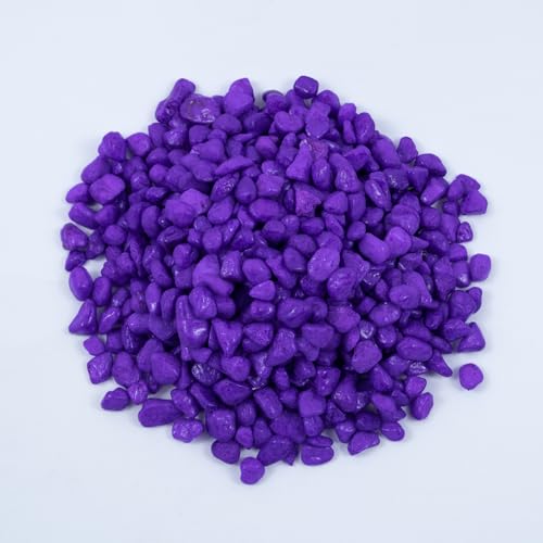 Colored Aquarium Gravel, Colorful Pea Gravel,Garden Rocks,Decorative Stones Rocks for Fish Tank,Aquarium,Fairy Garden Decor,Planters,Vase Fillers,Landscaping,1 Pound (Purple, 4-6mm) - color: Purple, size: 4-6mm