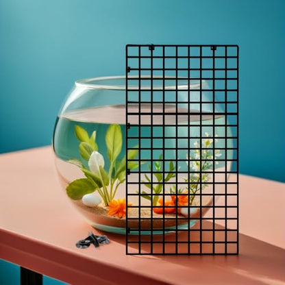 4 Pack Aquarium Divider Panel with Suction Cups Black Lattice Plate for Fish Tank Separation and Breeding Easy to Install Versatile Aquarium Supplies