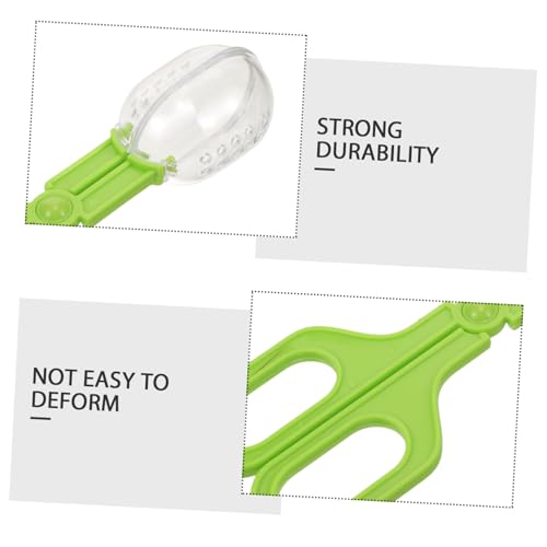 Yardwe Reptile Cleaning Clamp and Feeding Tool Poop Scoop for Tortoise Lizard and Safe and User-Friendly Design for Indoor and Outdoor Use Green