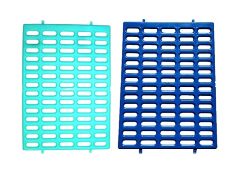 Saguaro Acres Rabbit and Small Animal Cage Resting Mat for Wire Floored Cages 2 Pack (Blue & Teal) - color: Blue & Teal