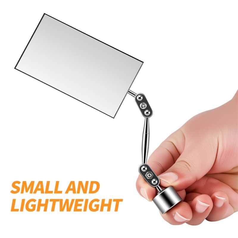 HARDK Inspection Mirror with Magnetic Base - 3.5 Inch x 2 Inch - Swivel Angle Ball Joint Antenna Inspection Mirror for Equipment Inspection Tools, Mechanical Welding, Coffee Machine Maintenance - size: BIG BASE WIITH 3.5 x 2 INCH