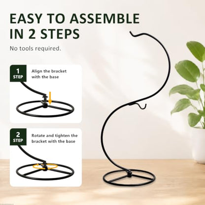YY YEARCHY Ornament Display Stand Holder Home Wedding Decoration Rack for Hanging Glass Globe Air Plant Flower Pot Stand Iron Pot Hook Stand Terrarium Witch Ball (1, 13.4"*4.9") | Home Wedding Decoration Rack for Hanging Glass Globe Air Plant Flower Pot T