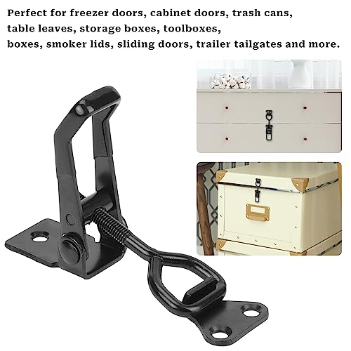 2 PCS Black Toggle Latch Clamp 300lbs Heavy Duty Adjustable Pull Latch - Quick Release Smoker Door Metal Clamps for Box, Gate, Cabinet, Case