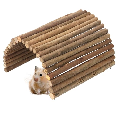 Reptile Bridge 5x9 Inch Safe Willow Branches Guinea Pig Ramp Anti-Bite Guinea Pig Hideout Climbing Ladder for Ferrets Chinchillas Hedgehogs Tortoise, L - color: L