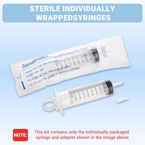 100ml Large Syringe, 5 Pack Plastic Syringes for Liquid with Tip Adapter | 100cc Large syringe for thick liquids & Scientific Labs, Oil Transfer, Plant Watering & Refilling, Glue, Individual Sealed - style: 100 ML