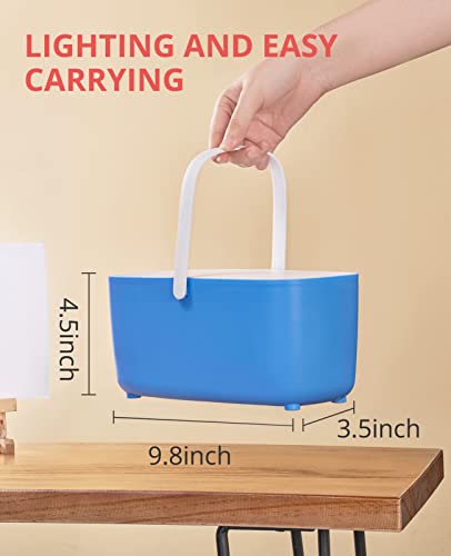GAMENOTE Paint Brush Cleaner, Paint Brush Holder and Palette, Blue | All-in-one painting station washes and rests brushes, mixes colors, and stores paint in 18 wells with a portable handle. - color: Blue