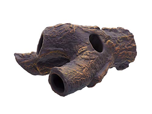 Aquarium Ceramic Decorations Cave Betta Stone Decor - Aquarium Fish Tank Hideway Decor for breeding Cichlids Plecos Betta Toys Hideout (Snag)