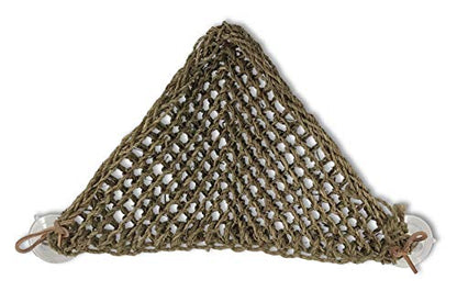 PENN-PLAX Reptology Lizard Lounger Corner Triangle – 100% Natural Seagrass Fiber – Great for Bearded Dragons, Anoles, Geckos, Iguanas, and Other Reptiles – Small - size: Small