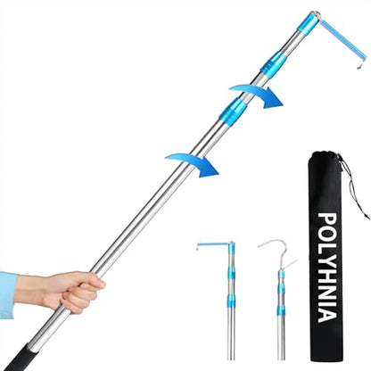 Truck Cargo Grabber Pickup Truck Bed Cargo Retriever, 6 Ft Cargo Bar Extendable Pickup Hook, Truck Bed Accessories (Blue) - color: Blue