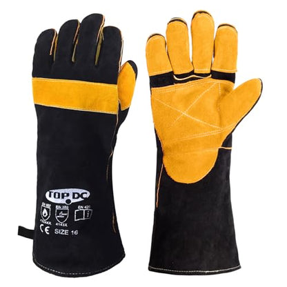 TOPDC Animal Handling Gloves, 16-Inch Bite & Scratch Resistant for Dog Cat | Arm Sleeve Design Helps Protect Hands and Forearms During Dog and Cat Grooming, Training, and Vet Visits