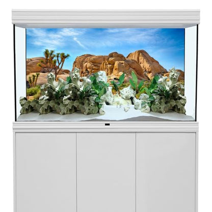 30X12 Inches Bearded Dragon Tank Background Joshua National Park Backdrop | Patterns with Desert Cactus Sandstone, suitable for Reptile Habitat Tank, Terrarium Background, Durable Polyester - size: 30 inches x 12 inches