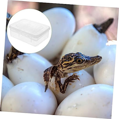 DECHOUS Plastic Reptile Egg Hatching Box with Transparent Incubator for Snake Lizard Easy to Clean Lightweight Breeding Container for Reptiles