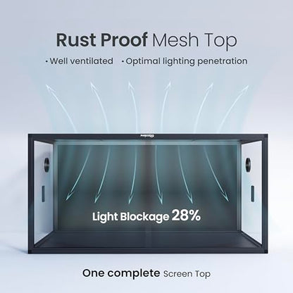 120 Gallon Bearded Dragon Tank,48" x 24" x 24" Reptile Tank with Sliding Door Top Screen Ventilation, Front Opening Reptile Enclosure for Easy Maintenance | Stackable 4x2x2 Reptile Enclosure,Optimal Ventilation & Light Penetration by Rust Proof Mesh Top,E