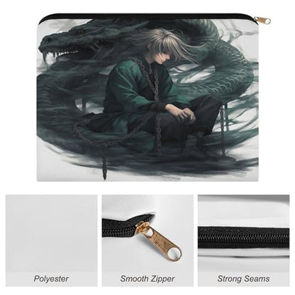 Snake And Man Makeup Bag for Women, Cosmetic Bag Portable with Zipper, Travel Toiletry Bag for Cosmetics Makeup Brushes
