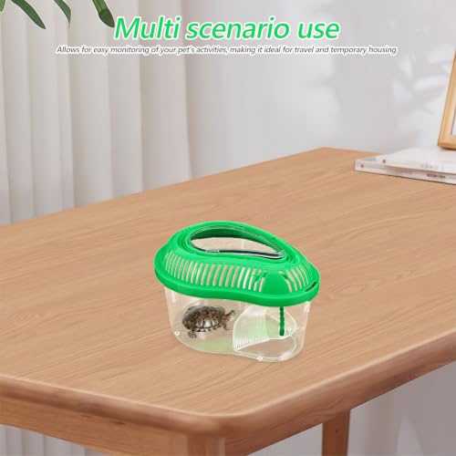 Portable Plastic Reptile Transport Container with Ventilation Holes and Secure Lid Design for Travel and Outdoor Use, Suitable for Turtles and Other Small Pets