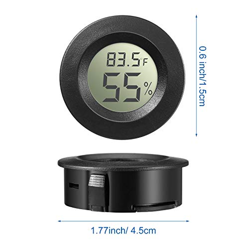 Weewooday 8 Pcs Mini Hygrometer Thermometer Digital LCD Monitor Indoor/Outdoor Room Humidity Meter Temperature Gauge for Greenhouse Garden Reptile Incubator Cellar ℉/℃ (Black) - size: Black