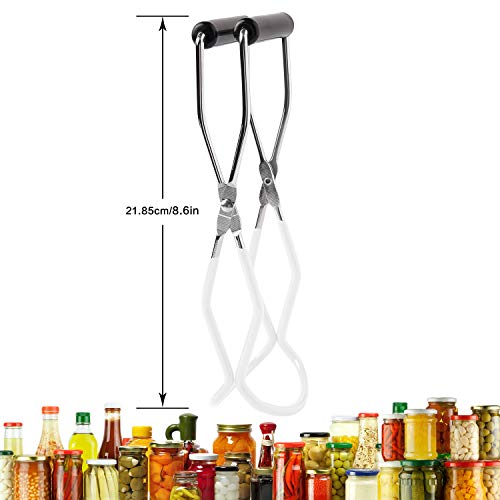 Canning Jar Lifter Tongs, Canning Supplies | Stainless Steel Jar Lifter with Grip Handle for Home Kitchen, White - color: White