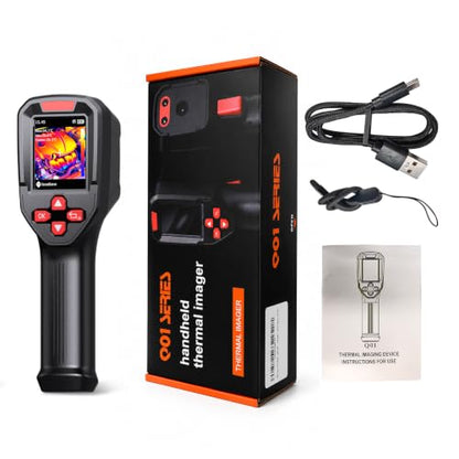 Mini Thermal Imager, Monocular Thermal Imager, 240 x 240 Infrared Resolution, HVAC Tool, Infrared Thermometer, Electrical Wiring Inspection — Black and Red (Black)