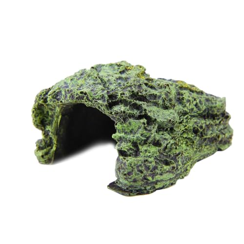 TOPINCN Fish Hiding Cave, Turtle Basking Platform Cave Hideout Reptile Tank Decor Resins Rock Cave, Aquarium Terrarium Decoration (Small)