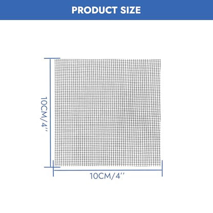 100 Pcs 4x4 Inch Plastic Mesh Screen for Plant Pots - Black Drainage Hole Covers for Succulents, Flowers & Planters - Bonsai Soil Mesh Pad Prevents Erosion, Adjustable Cut-to-Size Planter Liner