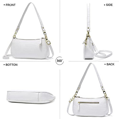 Small Tote Shoulder Bags Purses for Women Retro Classic Crossbody Bags Cute Clutch Purse and Handbag - color: 0-1-white