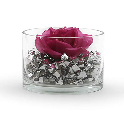 WGV Cylinder Vase, Width 6", Height 4", Clear Glass Container Terrarium Candle Holder for Wedding Centerpiece, Party Event, Home Office Decor, 1 Piece - size: 6"x4"H