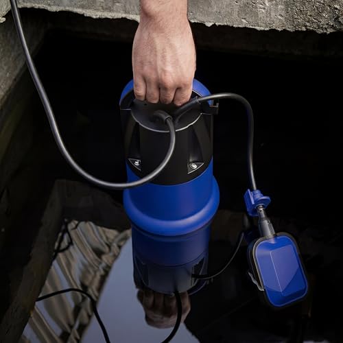 Prostormer 1HP 3700GPH Submersible Sump Pump with Automatic Float Switch | Blue Water Pump, Draining Transfer Clean & Dirty Water, for Pools/Ponds/Gardens/Flooded Cellars/Aquariums/Irrigation - color: Blue